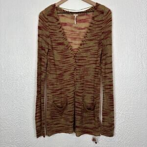 Free People Beach Mohair Blend Lightweight Button Front Cardigan NWOT Large